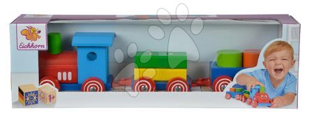 Dřevěné kostky - Dřevěný vláček s kostkami Coloured Train Eichhorn - 3