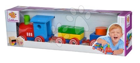 Dřevěné kostky - Dřevěný vláček s kostkami Coloured Train Eichhorn - 4