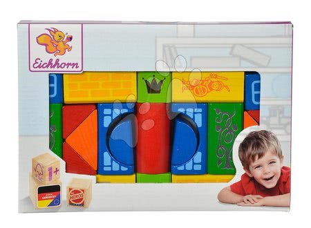 Fa építőkockák - Fakockák Knight Building Blocks Eichhorn - 1