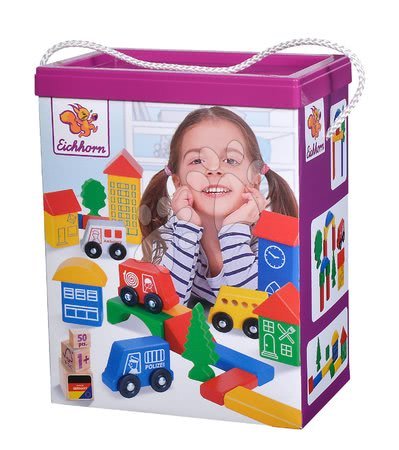 Holzwürfel - Holzwürfel bunt Wooden city Blocks Eichhorn - 6