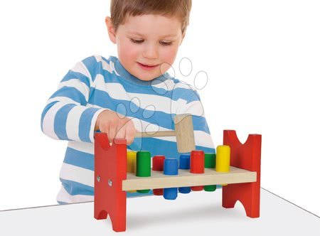 Drewniane zabawki edukacyjne - Drewniana zatyczka Hammering Bench Eichhorn - 6
