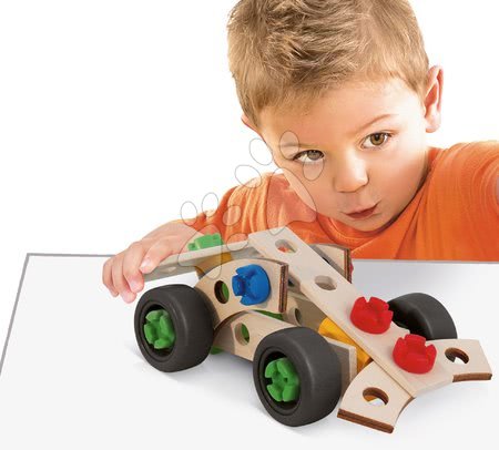 Juegos de construcción de madera Eichhorn - Drevená stavebnica tri pretekárske autá Constructor Racer Eichhorn - 4
