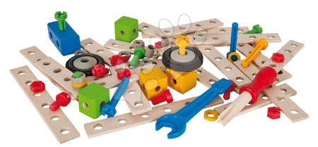 Dřevěné hračky - Dřevěná stavebnice Constructor Tuning Eichhorn set 75 dílů kompatibilní se všemi stavebnicemi