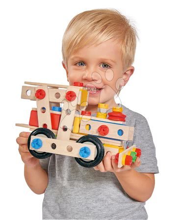 Otroške lesene zlaganke - Lesene kocke lokomotiva Constructor Big Loc Eichhorn_1