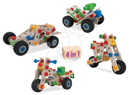Otroške lesene zlaganke - Lesene kocke štirikolesnik Constructor Quad Eichhorn