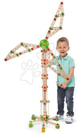 Fa építőjátékok Eichhorn - Fa építőjáték szélmalom Constructor Windmill Eichhorn - 5