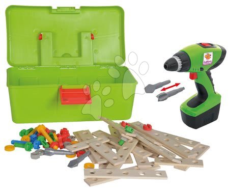 Dřevěné stavebnice - Dřevěná stavebnice s vrtačkou Constructor Tool Box Eichhorn