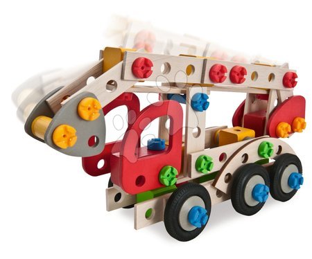 Jucării din lemn  - Joc de construit din lemn mașină de pompieri Constructor Fire Truck Eichhorn_1