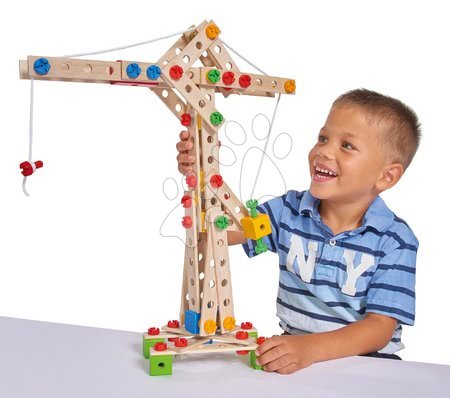 Fa gyerekjátékok - Fa építőjáték daru Constructor Crane Eichhorn_1