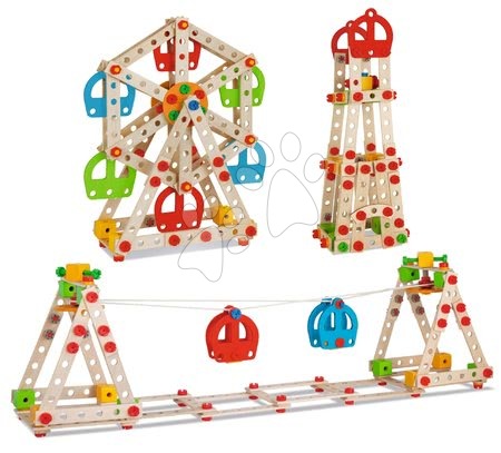 Otroške lesene zlaganke - Lesene kocke lunapark Constructor Big Wheel Eichhorn