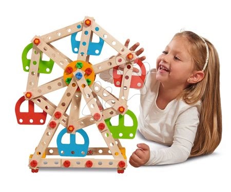 Drewniane układanki Eichhorn - Drewniana konstrukcja lunaparku Constructor Big Wheel Eichhorn - 3