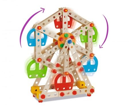 Drewniane układanki Eichhorn - Drewniana konstrukcja lunaparku Constructor Big Wheel Eichhorn - 4