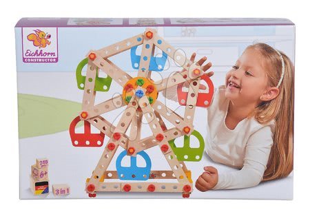 Drewniane układanki Eichhorn - Drewniana konstrukcja lunaparku Constructor Big Wheel Eichhorn - 12