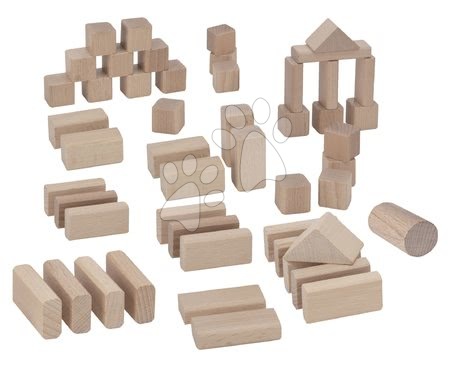 Dřevěné kostky - Dřevěné kostky různé tvary Natural Wooden Blocks Eichhorn - 1