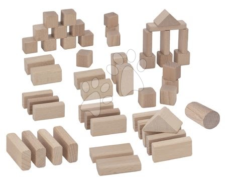 Dřevěné stavebnice - Dřevěné kostky Natural Wooden Blocks Eichhorn