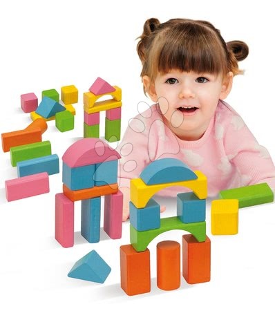 Dřevěné hračky - Dřevěné kostky Coloured Wooden Blocks Eichhorn_1