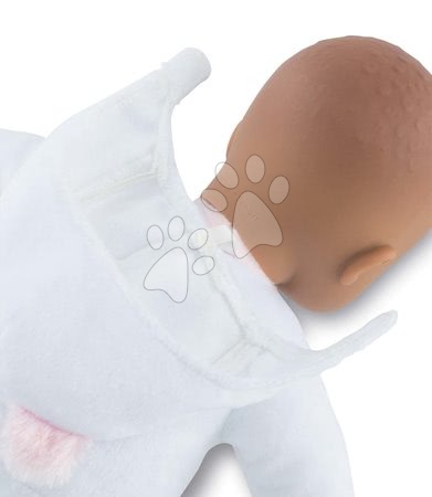 Punčke in dojenčki za deklice - Dojenček medvedek Sweet Heart White Bear Corolle s črnimi očki in snemljivo kapuco z ušeski 30 cm bel od 9 mes_1