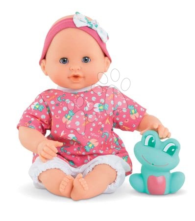 Punčke in dojenčki za deklice - Dojenček za kopanje Baby Bath Océane Mon Premiere Corolle z modrimi mežikajočimi očki in žabico 30 cm od 18 mes