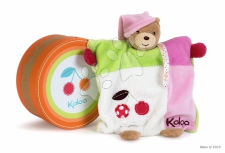 Hračky pre najmenších - Plyšový medvedík bábkové divadlo Colors-Doudou Puppet Bear Cherry Kaloo