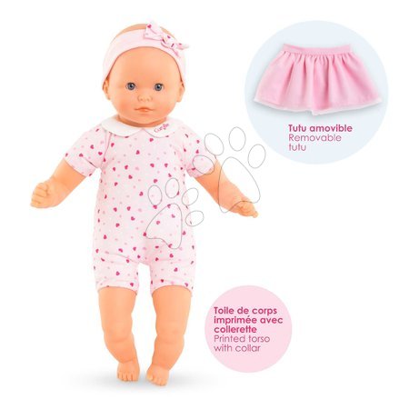 Panenky pro dívky - Bábika Mon Adorable Petit Poupon Hearts Corolle s modrými klipkajícími očima se sukničkou 30 cm od 12 měs_1