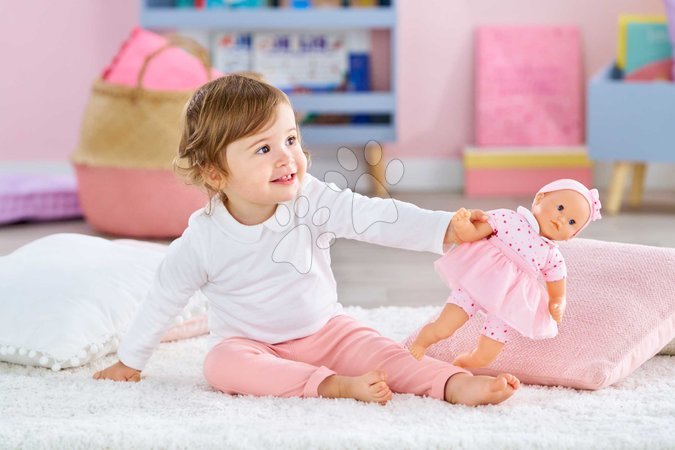 Panenky pro dívky - Bábika Mon Adorable Petit Poupon Hearts Corolle s modrými klipkajícími očima se sukničkou 30 cm od 12 měs_3