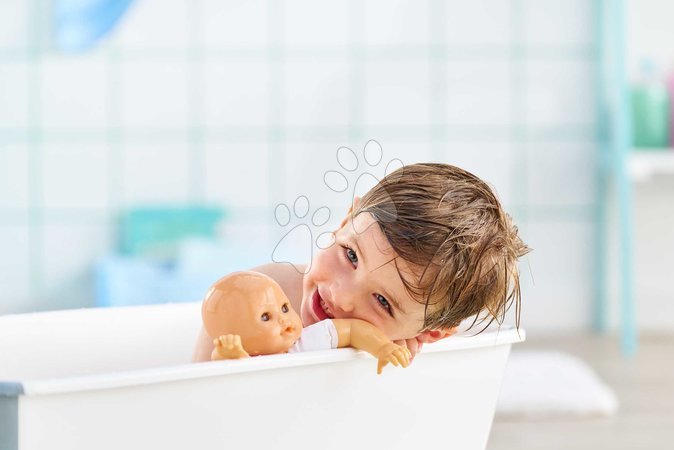 Кукли от 18 месеца - Кукла за къпане Baby Bath Coralie Mon Premiere Poupon Corolle с кафяви мигащи очи и с патица с дължина 30 см, за деца над 18 месеца_3