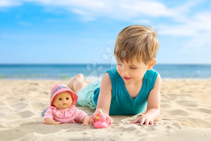Кукли от 18 месеца - Кукла за къпане Baby Bath Coralie Mon Premiere Poupon Corolle с кафяви мигащи очи и с патица с дължина 30 см, за деца над 18 месеца_5