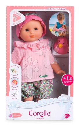 Кукли от 18 месеца - Кукла за къпане Baby Bath Coralie Mon Premiere Poupon Corolle с кафяви мигащи очи и с патица с дължина 30 см, за деца над 18 месеца_10