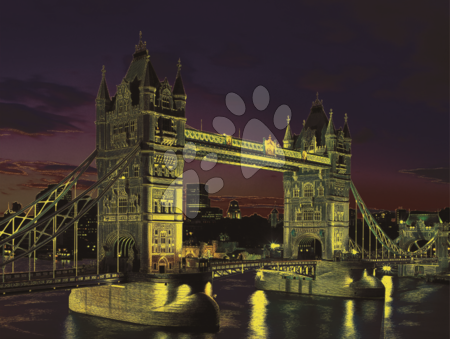 Staré položky - Puzzle Neon Tower Bridge Educa - 2