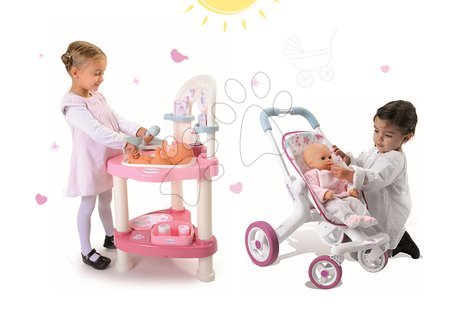Domčeky pre bábiky sety - Set prebaľovací stôl pre bábiku Baby Nurse Srdiečko Smoby - 1