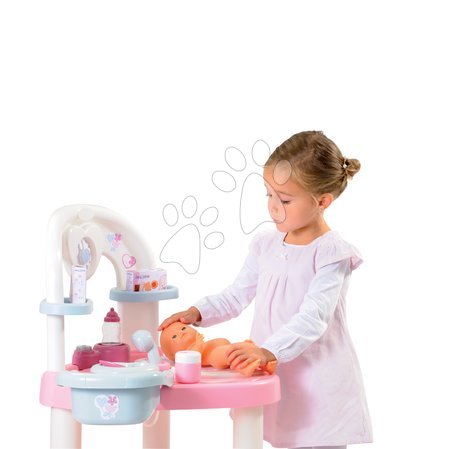Domčeky pre bábiky sety - Set prebaľovací stôl pre bábiku Baby Nurse Srdiečko Smoby - 6