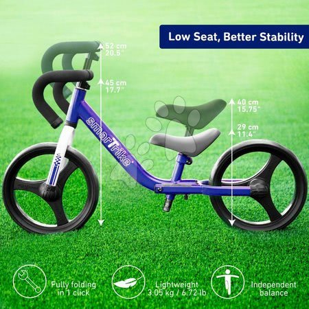 Poganjalci od 18. meseca - Poganjalno kolo zložljivo Folding Balance Bike Blue smarTrike - 3