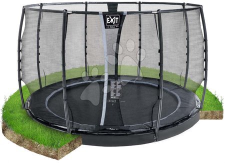 In Ground Trampolines  - EXIT Dynamic ground level trampoline ø305cm with safety net - black_1