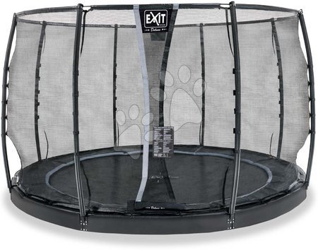 Bodentrampoline - EXIT Dynamic ebenerdiges Trampolin ø305cm mit Sicherheitsnetz - schwarz