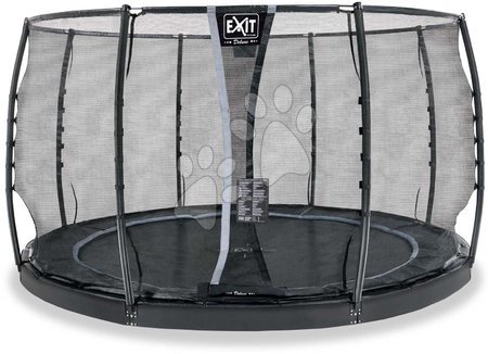 Trampolini - Trampolin z zaščitno mrežo Dynamic Groundlevel Black Exit Toys 