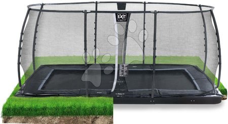 Trampolines - EXIT Dynamic ground level trampoline 305x519cm with safety net - black_1