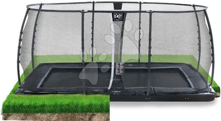 Trampoliny - Trampolina z siatką ochronną Dynamic Groundlevel Black Exit Toys _1