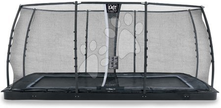 Trampolines - EXIT Dynamic ground level trampoline 305x519cm with safety net - black