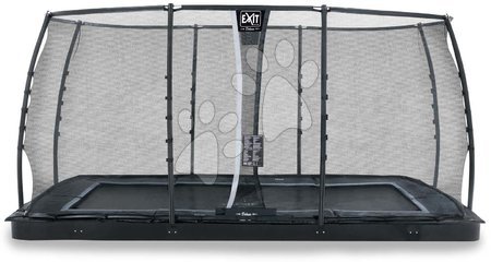 Trampoline - EXIT Dynamic ebenerdiges Trampolin 244x427cm mit Sicherheitsnetz - schwarz