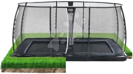 Trampolines - EXIT Dynamic ground level trampoline 275x458cm with safety net - black_1