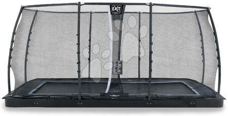 Trampolines - EXIT Dynamic ground level trampoline 275x458cm with safety net - black