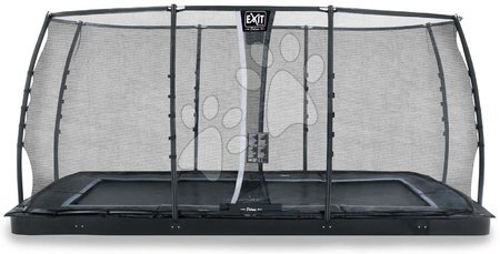 Trampoline - EXIT Dynamic ebenerdiges Trampolin 275x458cm mit Sicherheitsnetz - schwarz