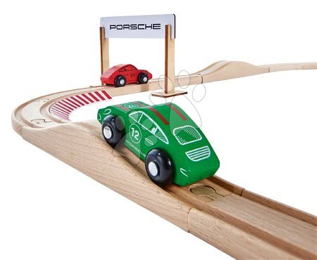 Mașini din lemn - Pistă de mașini din lemn Porsche Racing Set Eichhorn - 2