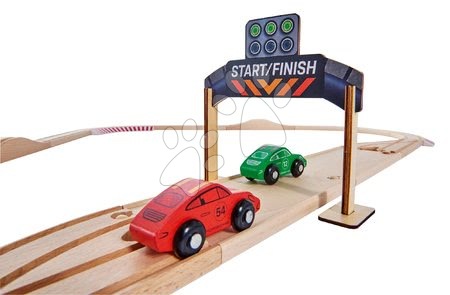 Mașini din lemn - Pistă de mașini din lemn Porsche Racing Set Eichhorn - 3