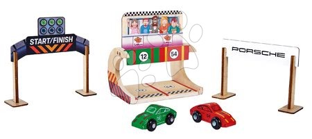 Mașini din lemn - Pistă de mașini din lemn Porsche Racing Set Eichhorn - 4