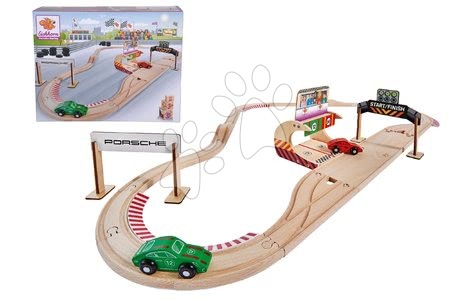 Mașini din lemn - Pistă de mașini din lemn Porsche Racing Set Eichhorn - 5