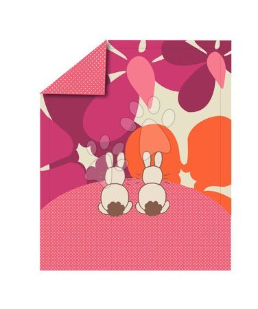 Detské deky - Paplón Sateen Rabbits toTs smarTrike Zajačik 100 % bavlna saténový vzhľad ružový od 0 mesiacov