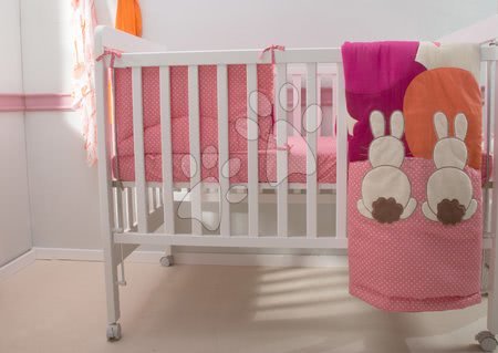 Detské deky - Paplón Sateen Rabbits toTs smarTrike Zajačik 100 % bavlna saténový vzhľad ružový od 0 mesiacov_1
