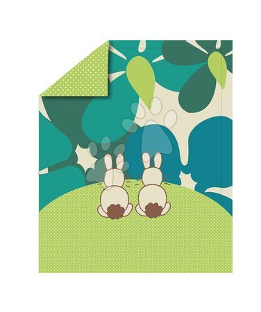 Detské deky - Paplón Sateen Rabbits toTs smarTrike Zajačik 100 % bavlna saténový vzhľad zelený od 0 mesiacov