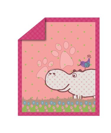 Detské deky - Paplón Sateen Hippo toTs smarTrike Hroch 100 % bavlna vzhľad saténu ružový od 0 mesiacov